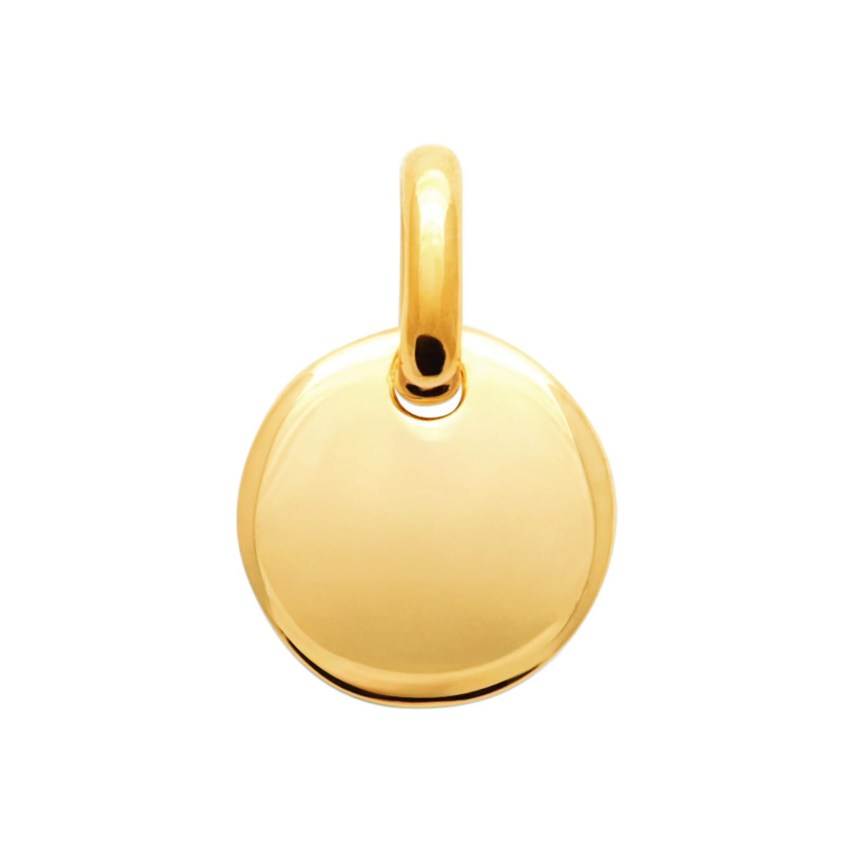 Pendentif médaille ronde lisse 10 mm enfant en plaqué or