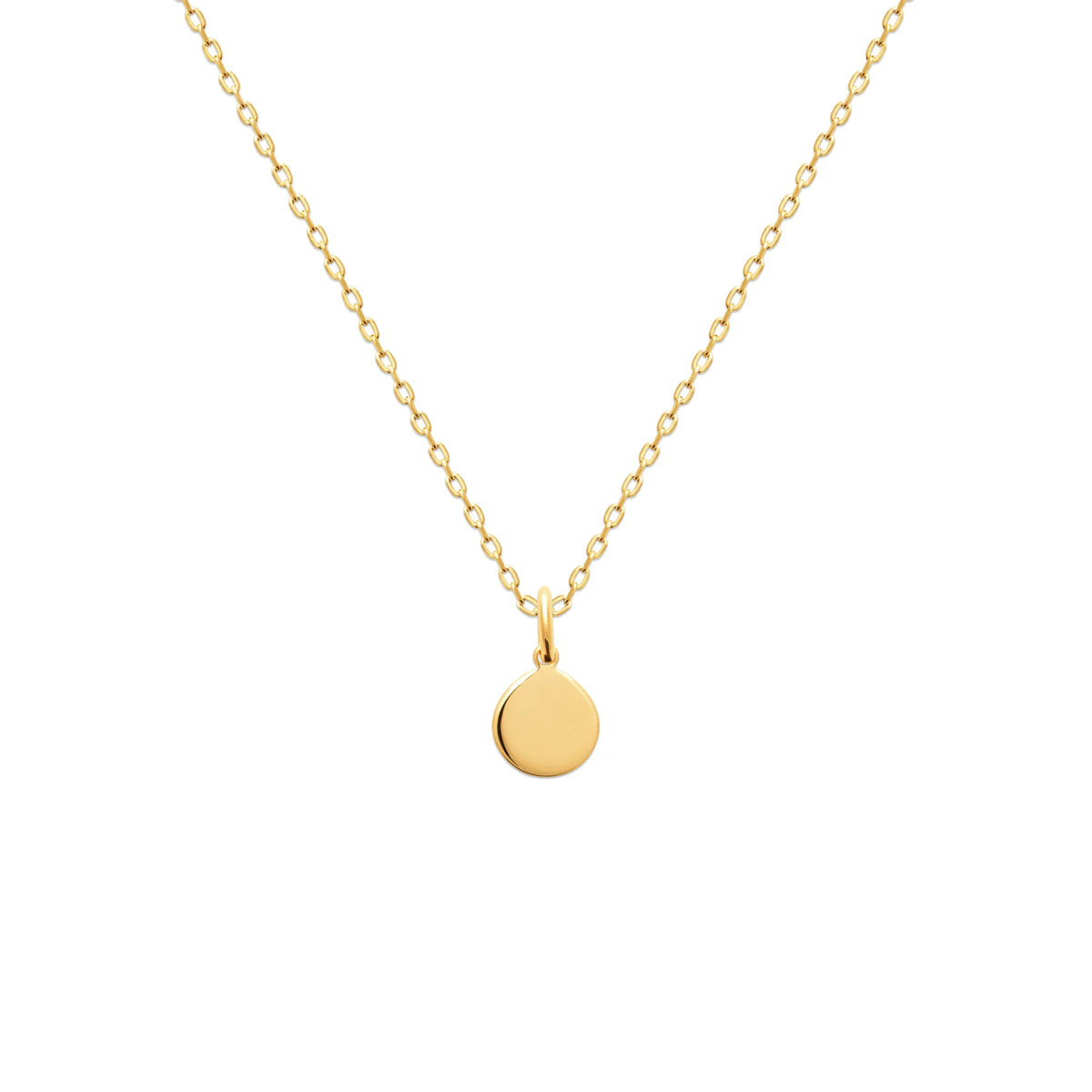Pendentif médaille ronde lisse 9 mm enfant en plaqué or