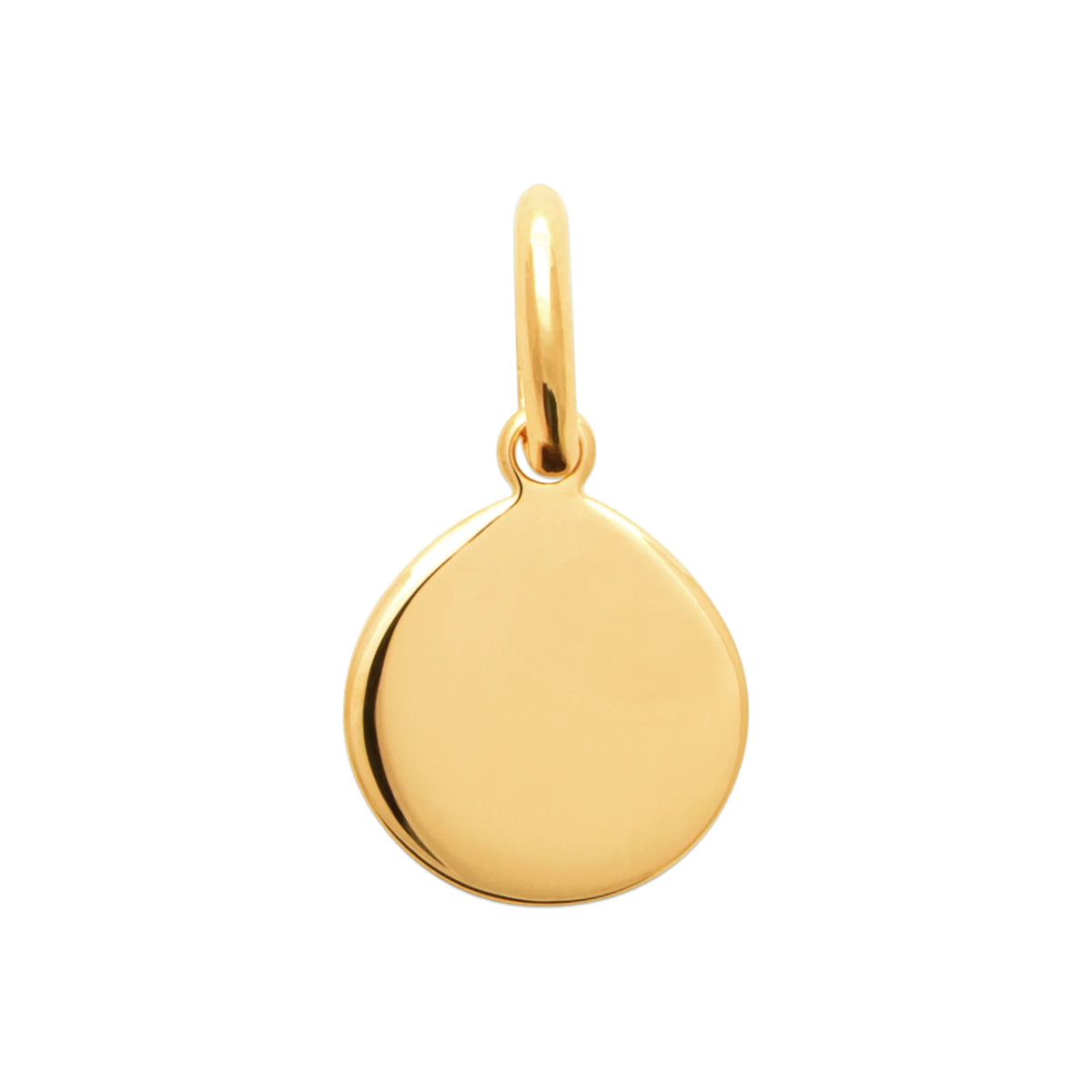 Pendentif médaille ronde lisse 9 mm enfant en plaqué or
