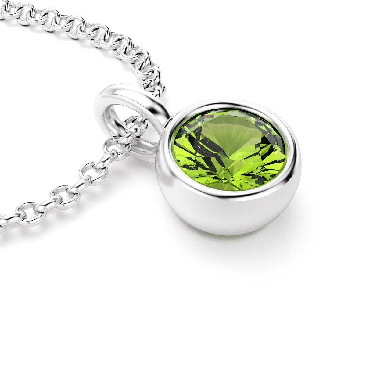 pendentif byzance pour femme en argent avec peridot rond