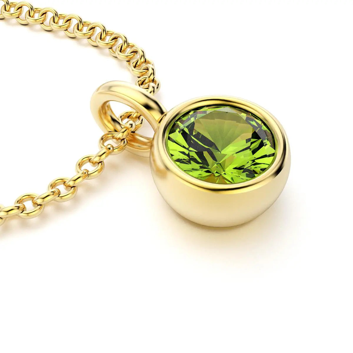 pendentif byzance pour femme en or jaune avec peridot rond