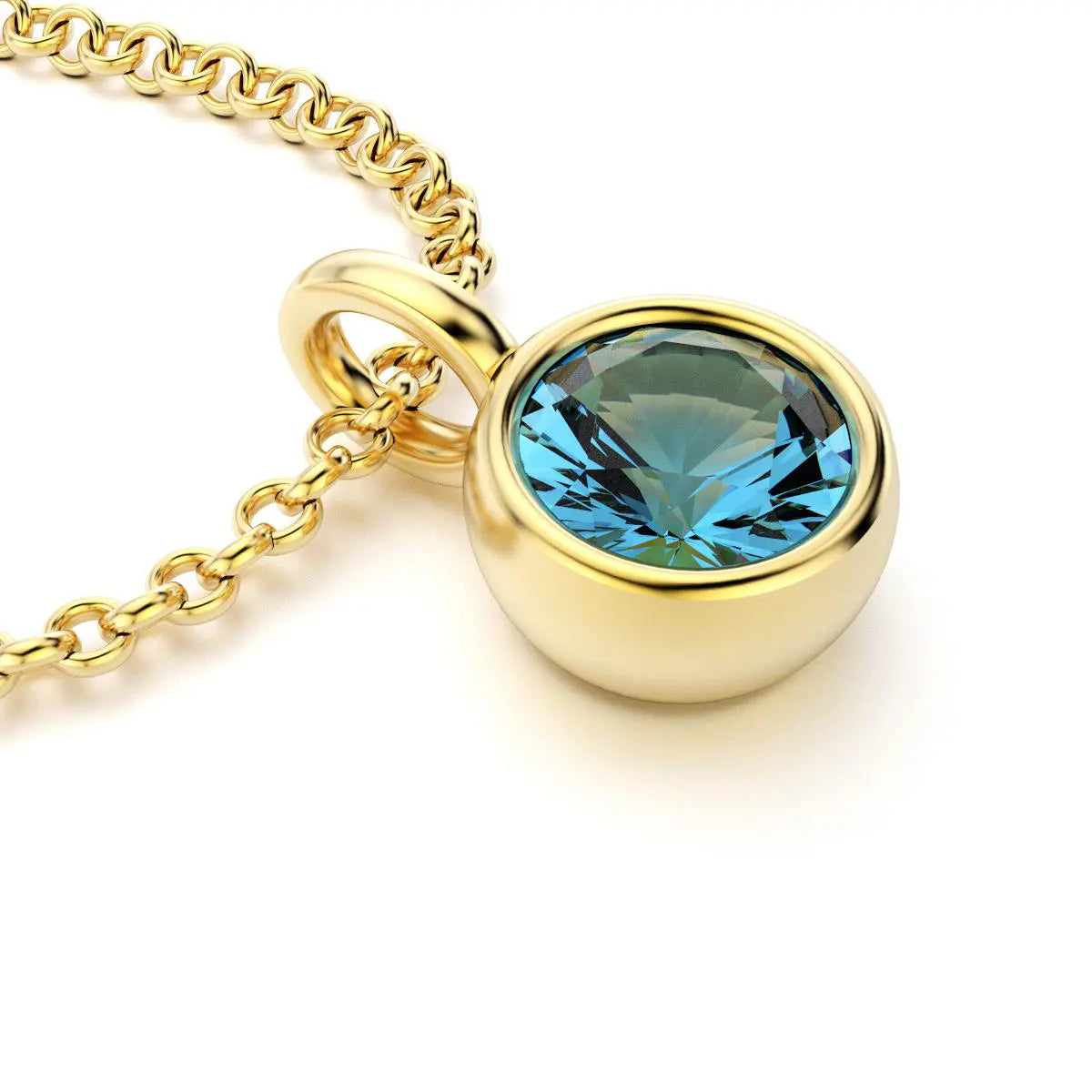 pendentif byzance pour femme en or jaune avec topaze rond