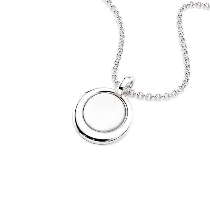 pendentif camille pour femme avec chaine en argent et agate blanche