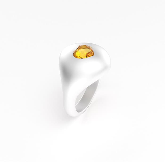 Bague Cuore en argent et citrine