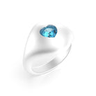 Bague Cuore en argent et topaze bleue