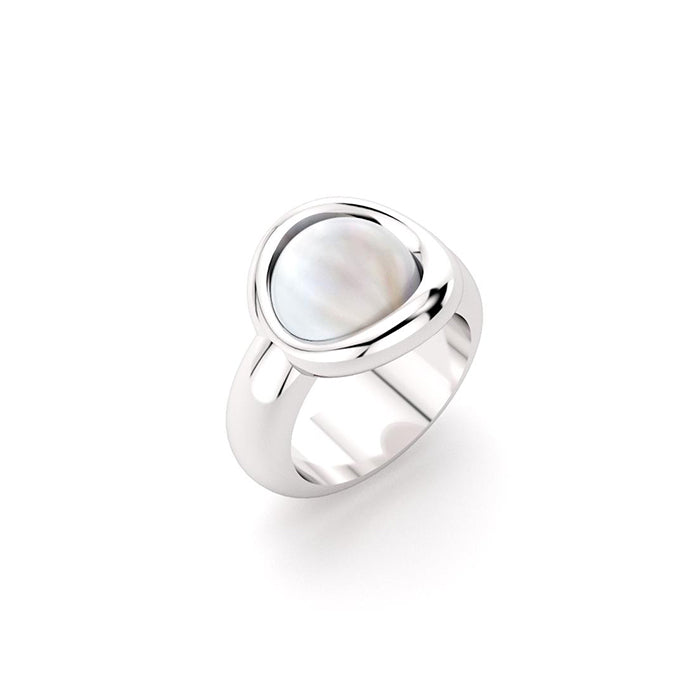 Bague Camille en argent 950 et nacre blanche