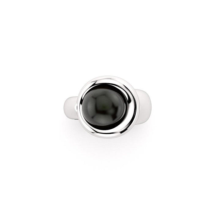 Bague Camille en argent 950 et agate noire