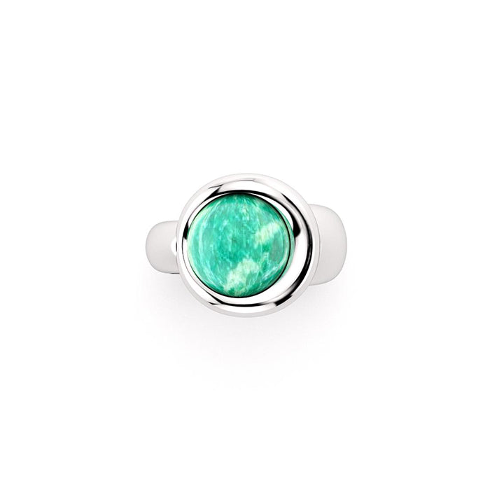Bague Camille en argent 950 et amazonite