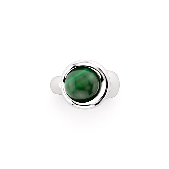Bague Camille en argent 950 et malachite