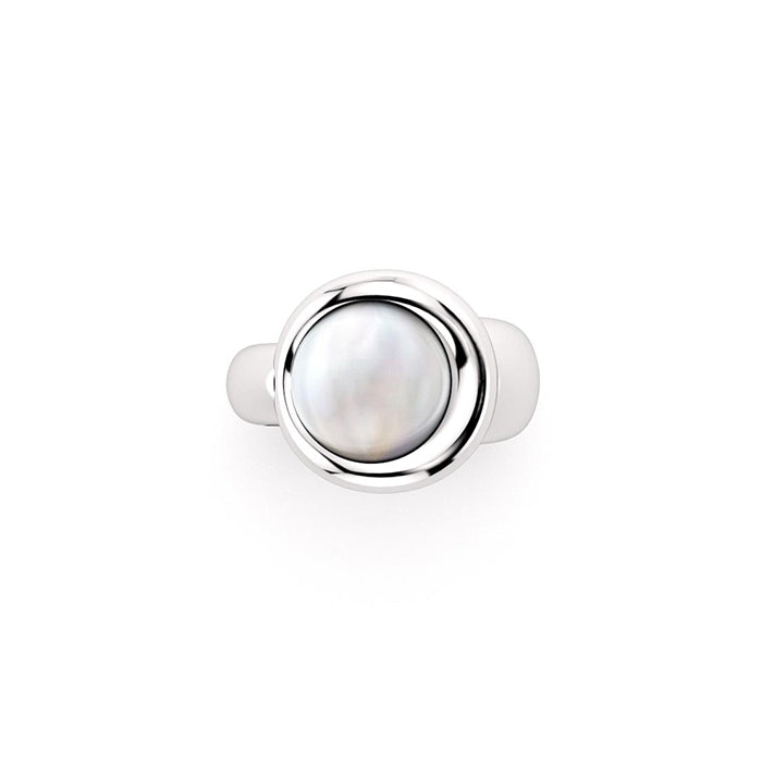 Bague Camille en argent 950 et nacre blanche