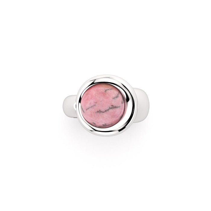 Bague Camille en argent 950 et rhodonite