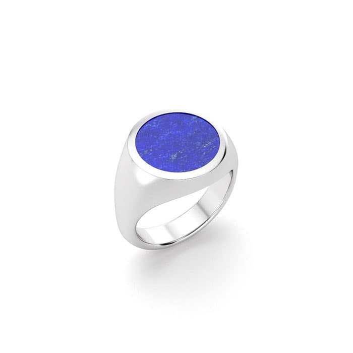 Bague Noé en argent 950 avec Lapis lazuli cabochon plat