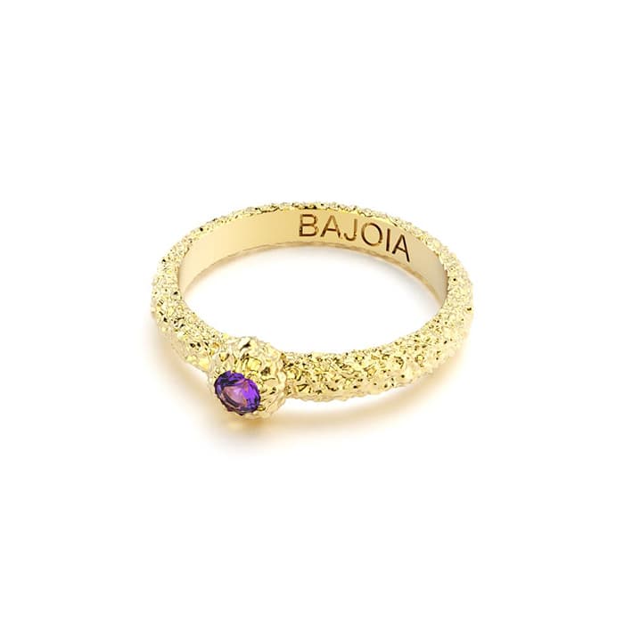 Bague santorin or jaune et saphir violet