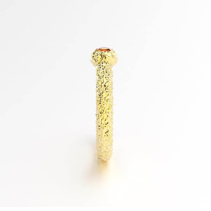 Bague santorin or jaune et grenat spéssartite