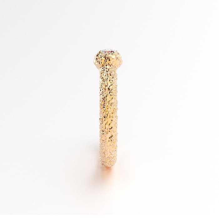 Bague santorin or rose et diamant blanc