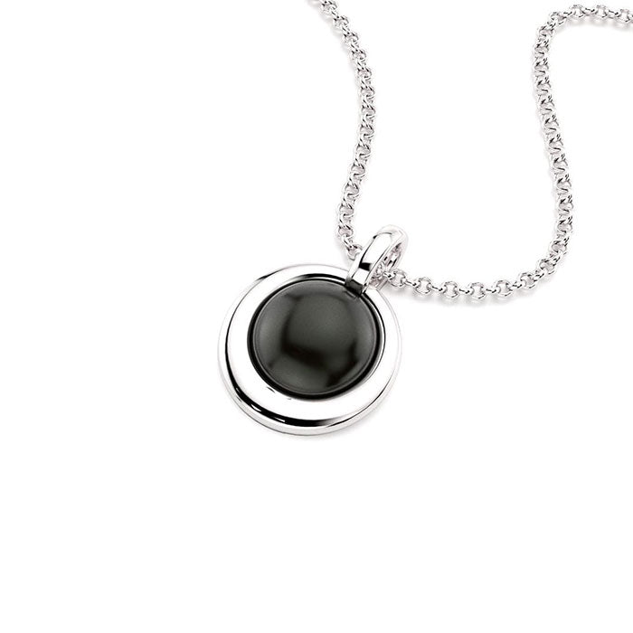 Collier Camille Agate noire avec chaîne en argent 925