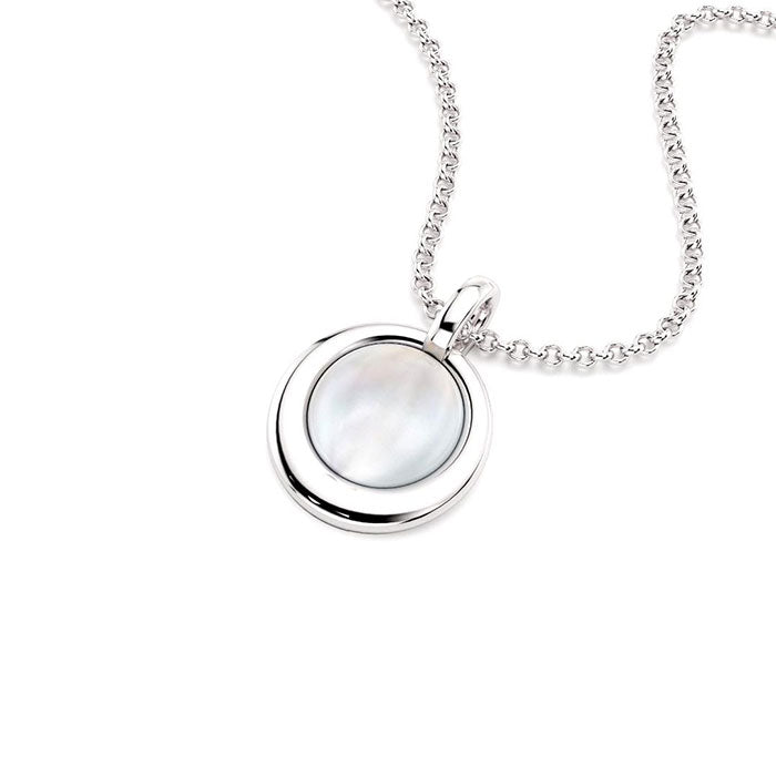 Collier Camille Nacre blanche avec chaîne en argent 925