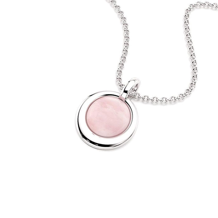 Collier Camille Quartz rose avec chaîne en argent 925