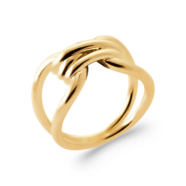 Bague plaqué or 18 carats Nœud Infini entrelacé 56