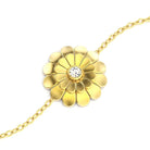 Bracelet Paquerette femme en or jaune avec pierre semi-précieuse diamant