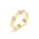 Alliance Altaïr | Or 18 carats | Centre texturé scintillant et bords polis Or jaune - Intérieur or blanc