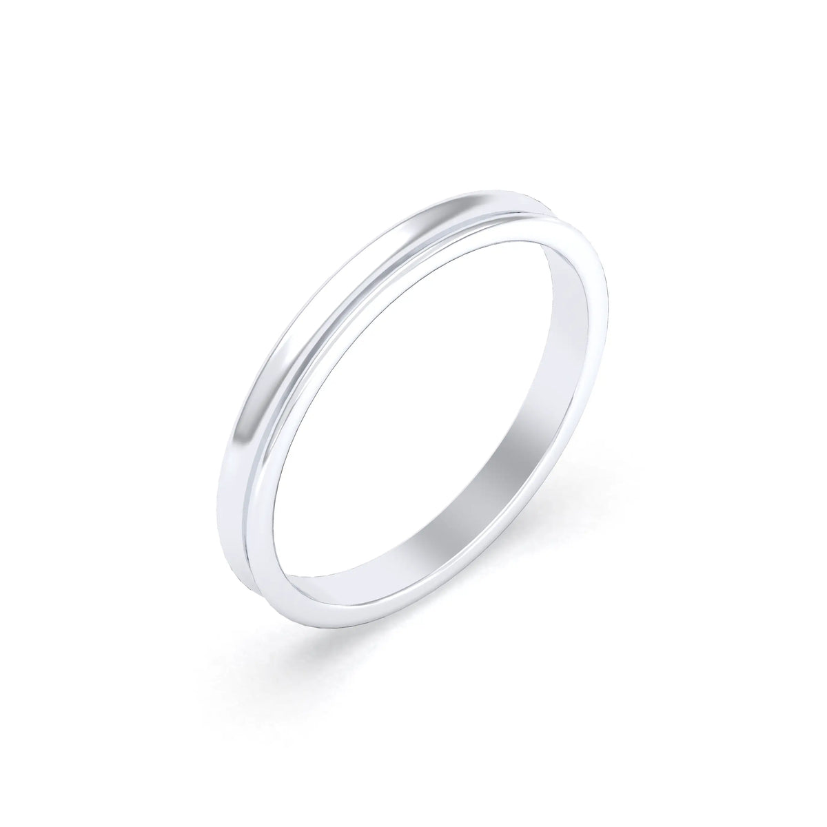Alliance Iris en argent 950 au profil concave 2.5 mm
