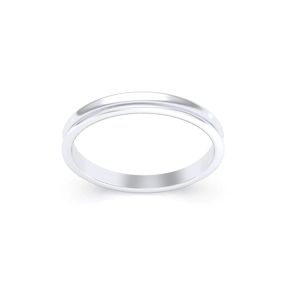Alliance Iris en argent 950 au profil concave