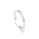 Alliance Iris en argent 950 au profil concave