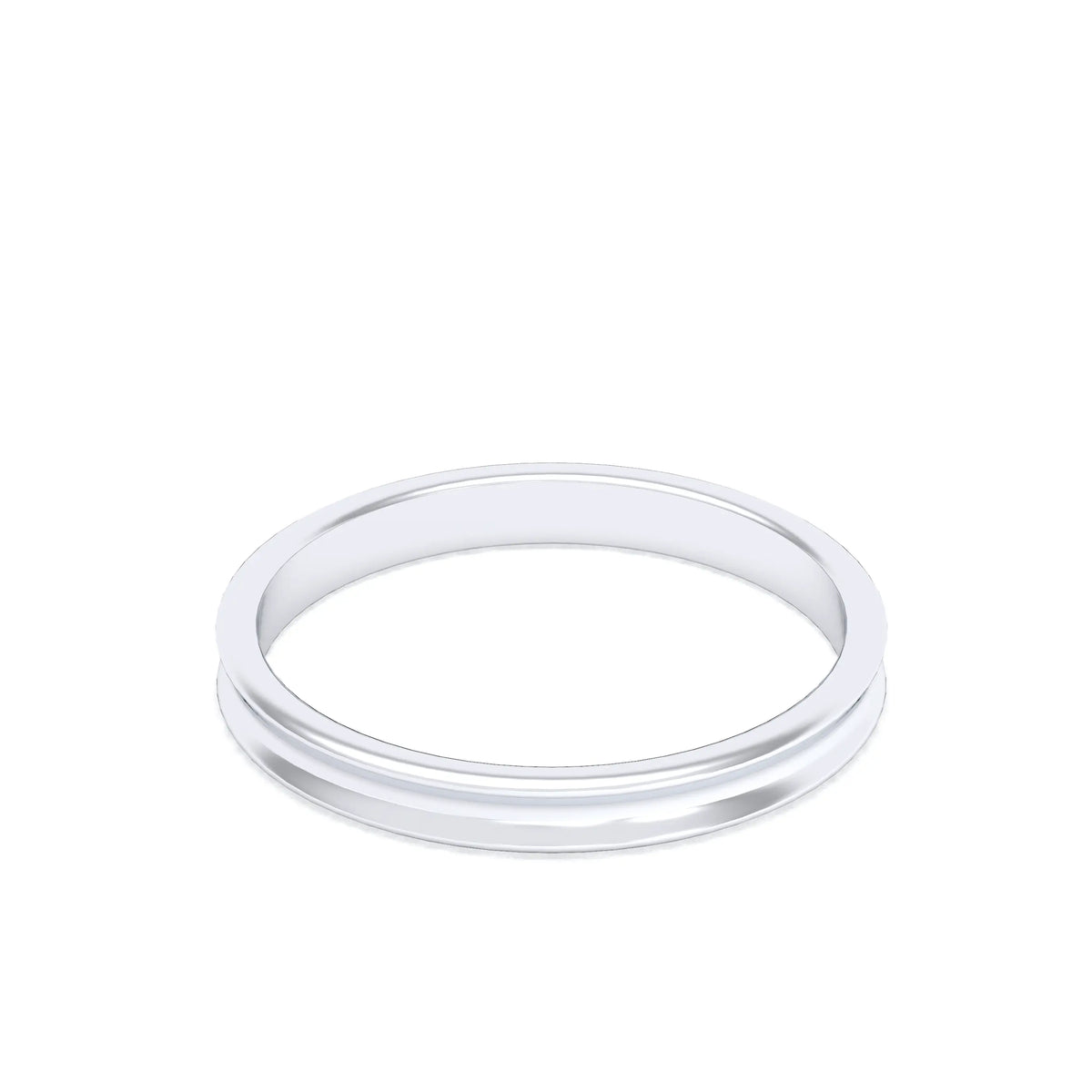 Alliance Iris en argent 950 au profil concave