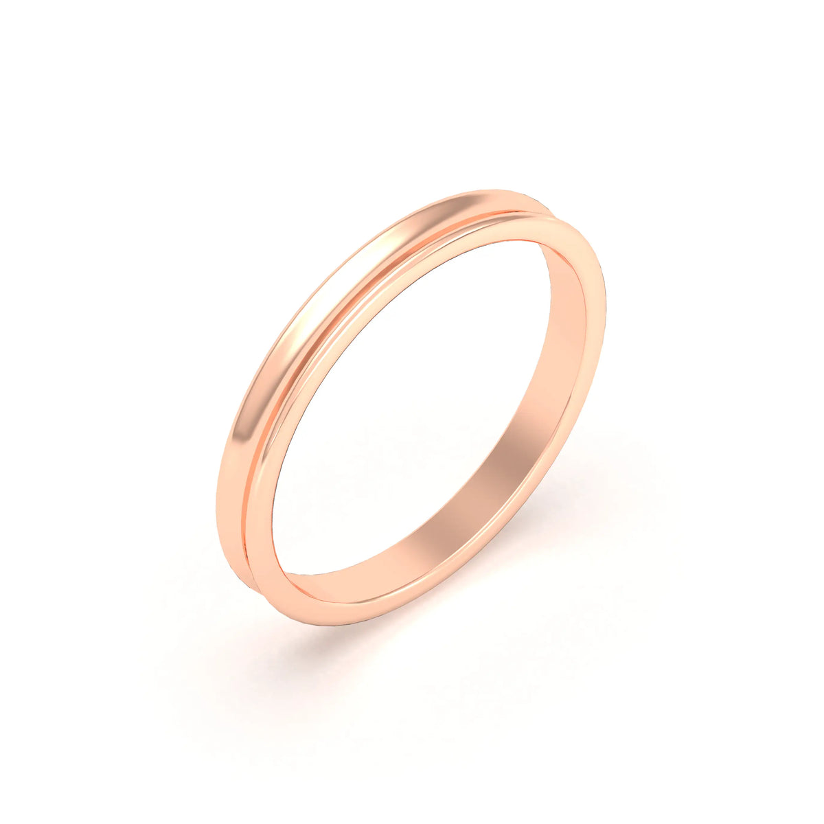Alliance Iris en or rose 18 carats au profil concave 2.5 mm
