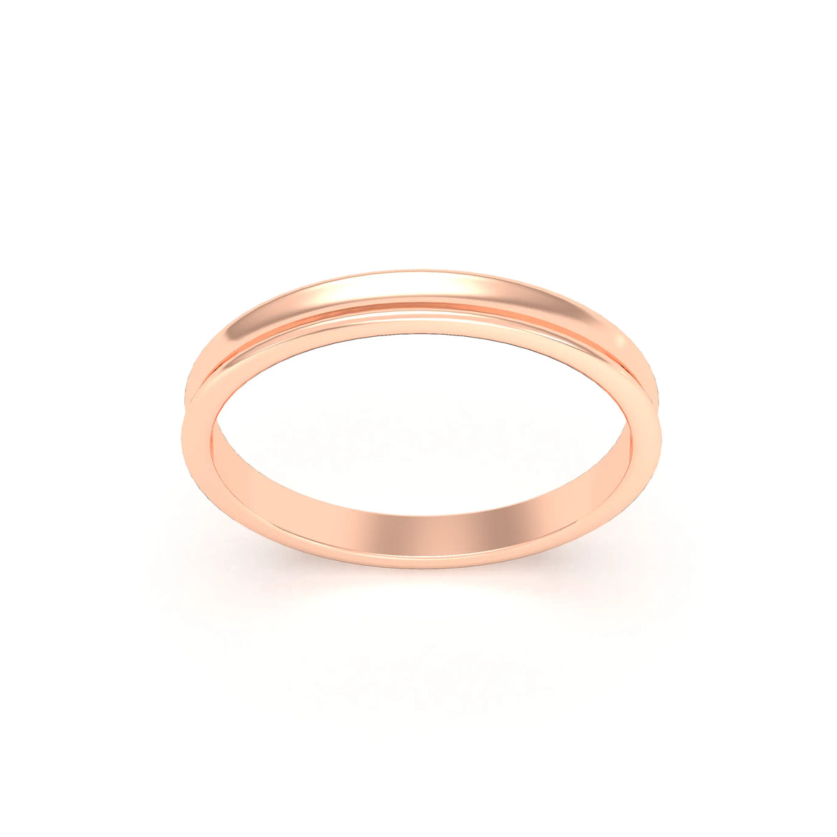 Alliance Iris en or rose 18 carats au profil concave