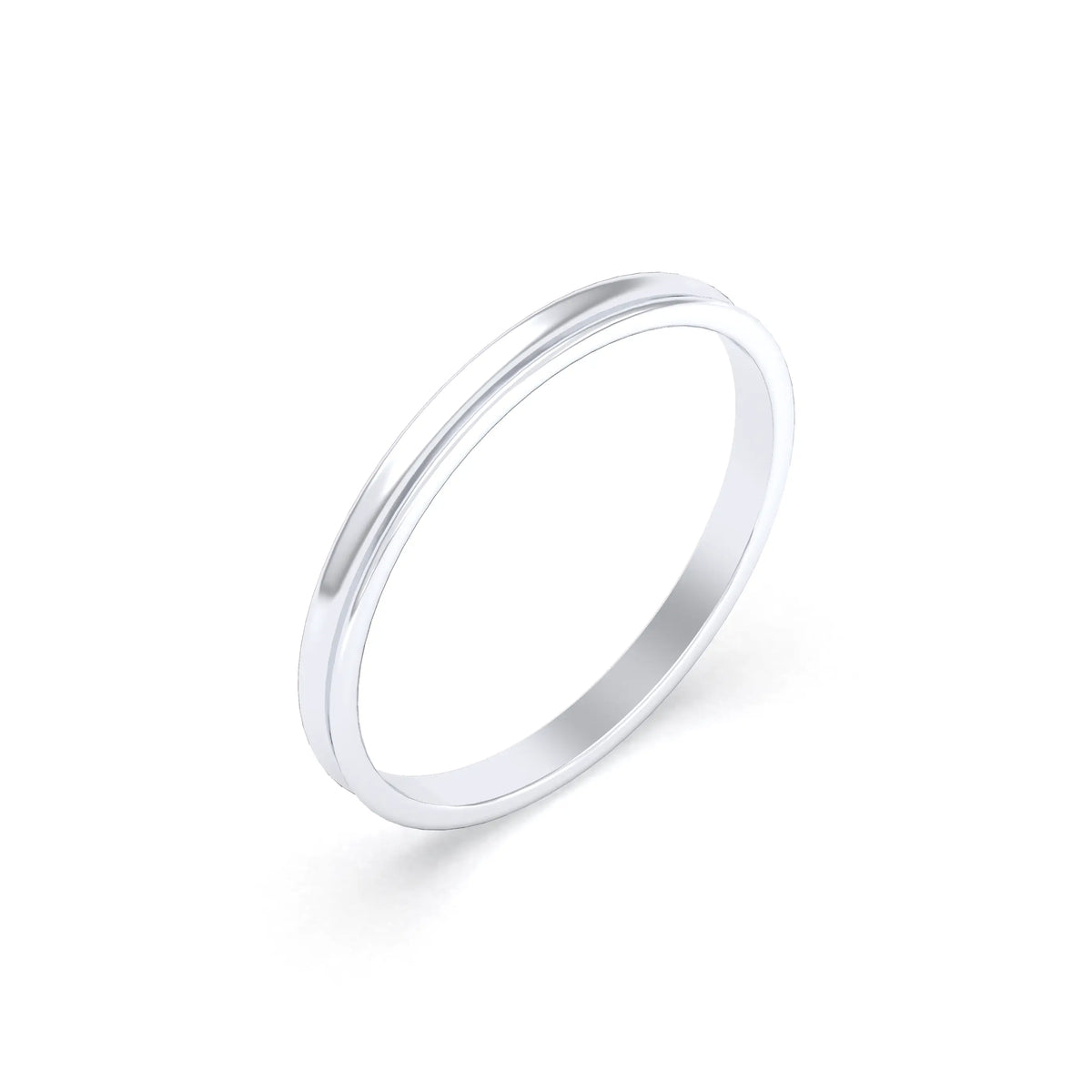 Alliance Iris en argent 950 au profil concave 2 mm