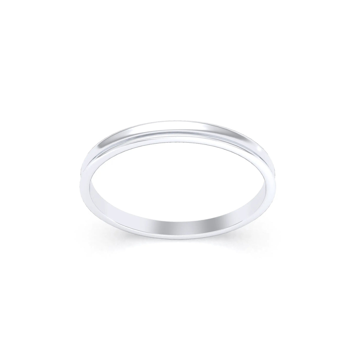 Alliance Iris en argent 950 au profil concave