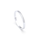 Alliance Iris en argent 950 au profil concave