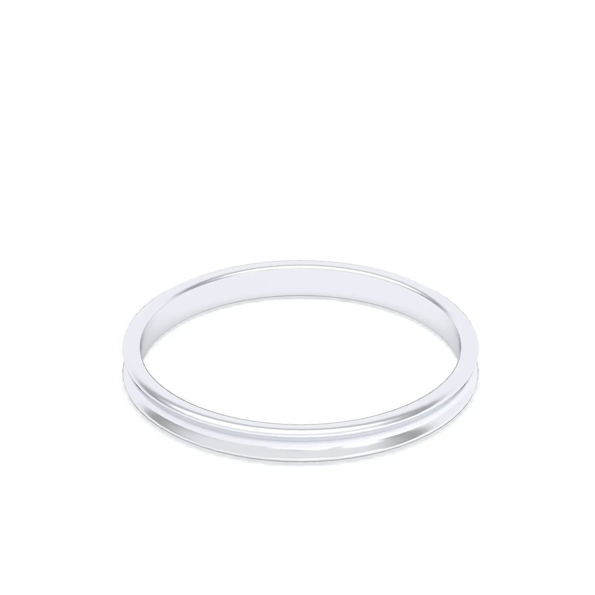 Alliance Iris en argent 950 au profil concave