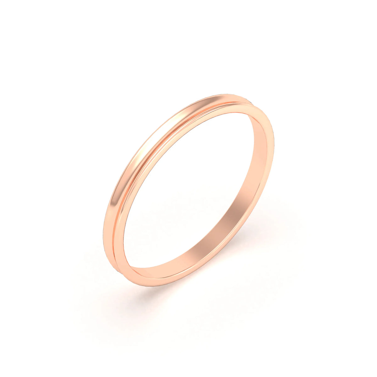 Alliance Iris en or rose 18 carats au profil concave 2 mm