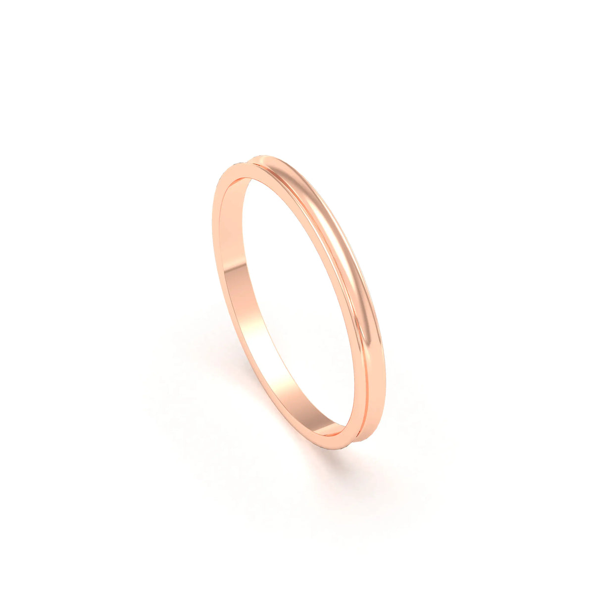 Alliance Iris en or rose 18 carats au profil concave