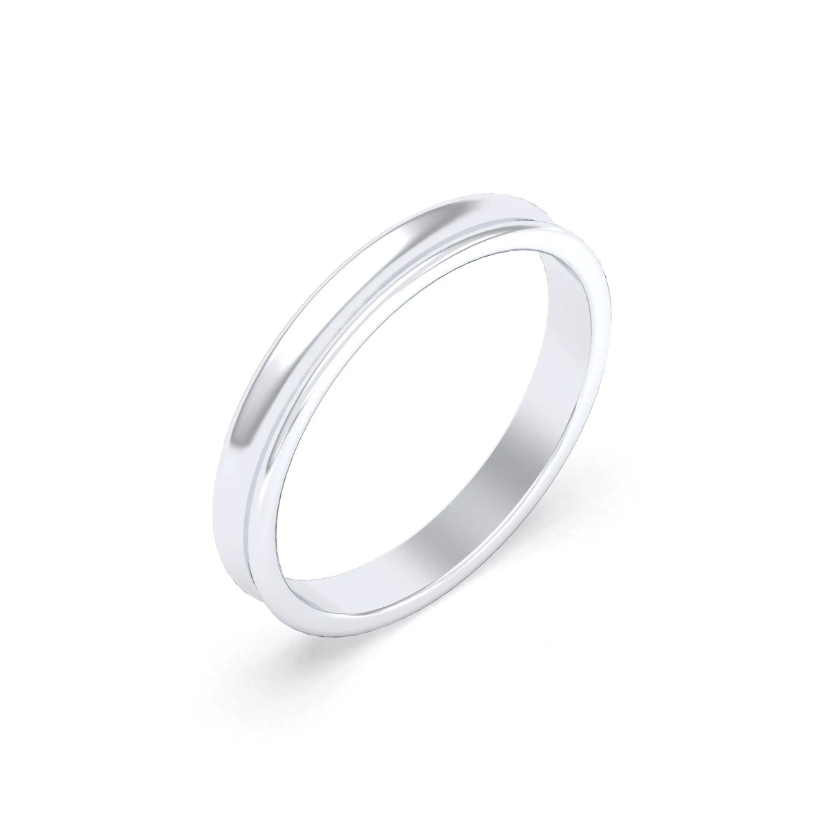 Alliance Iris en argent 950 au profil concave 3 mm