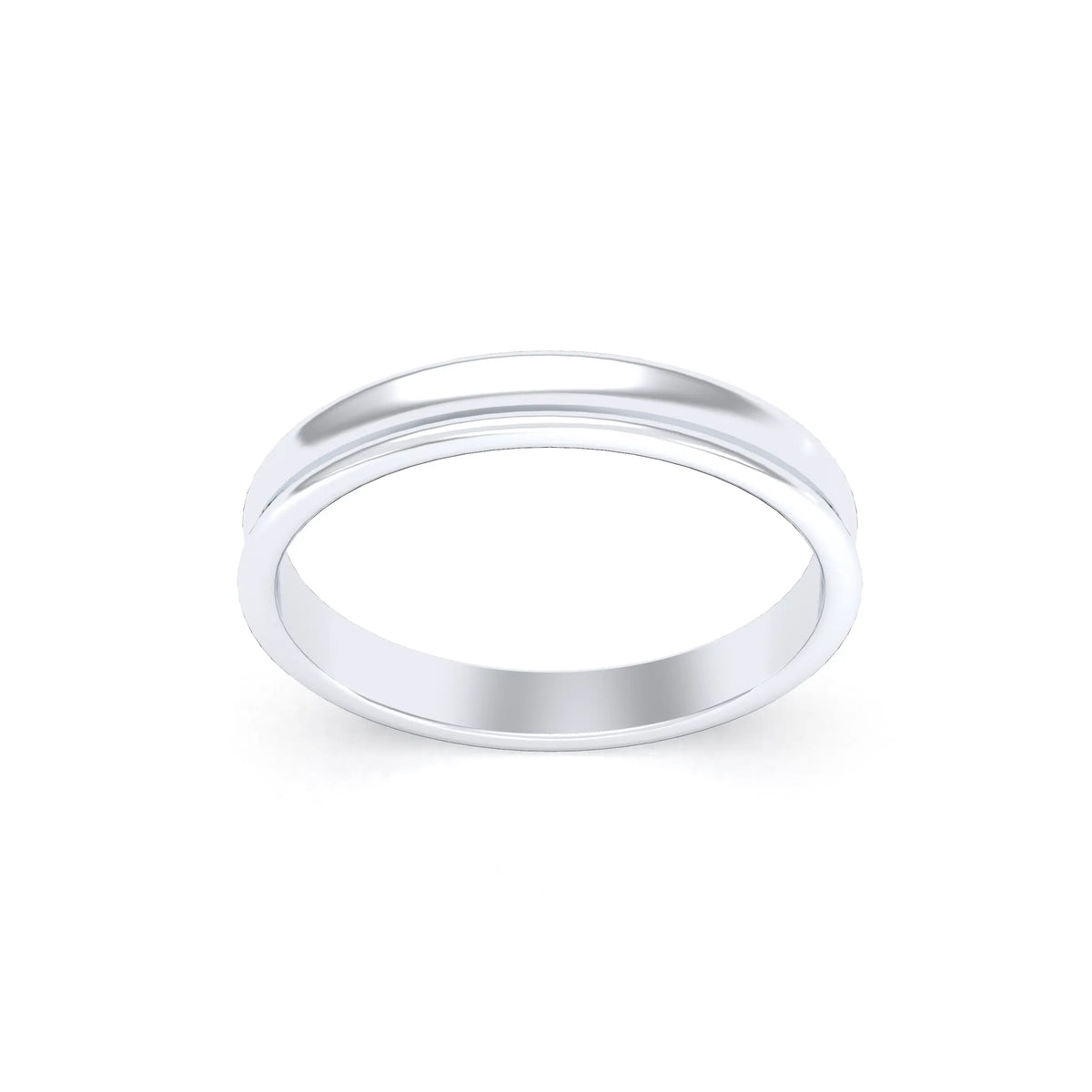 Alliance Iris en argent 950 au profil concave