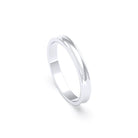 Alliance Iris en argent 950 au profil concave