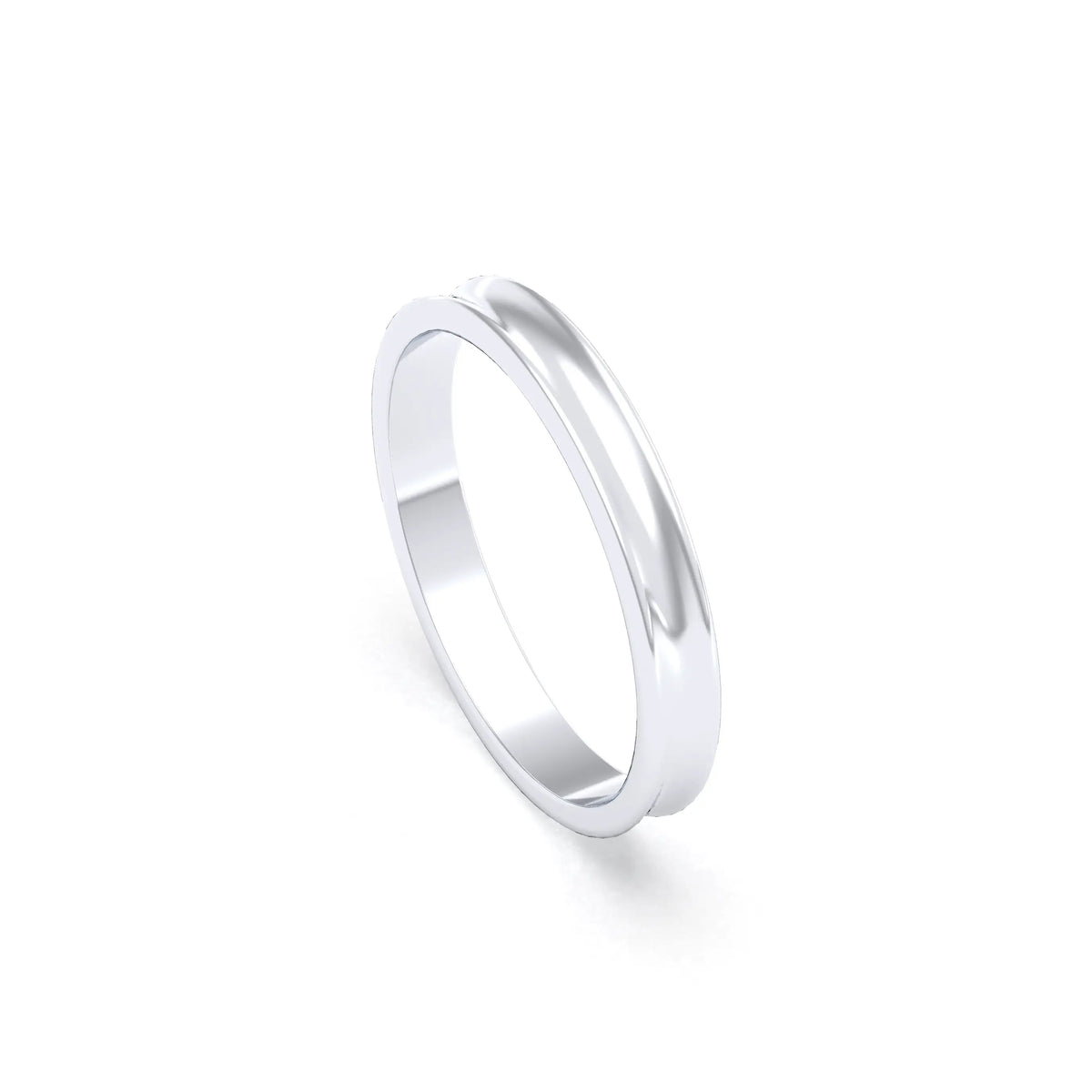 Alliance Iris en argent 950 au profil concave