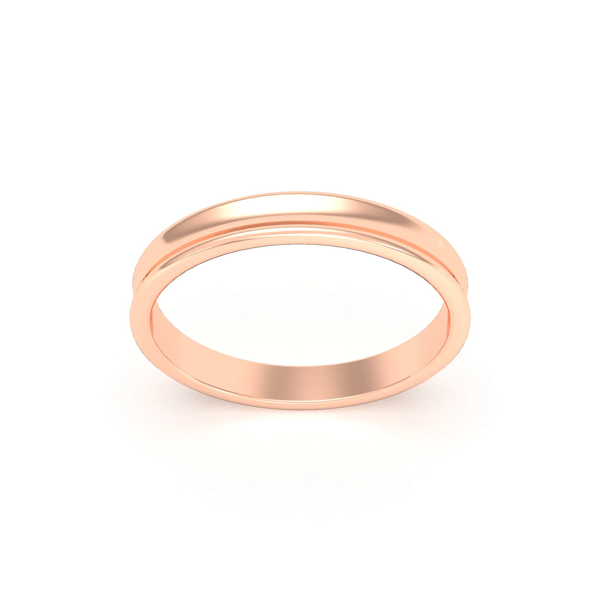Alliance Iris en or rose 18 carats au profil concave