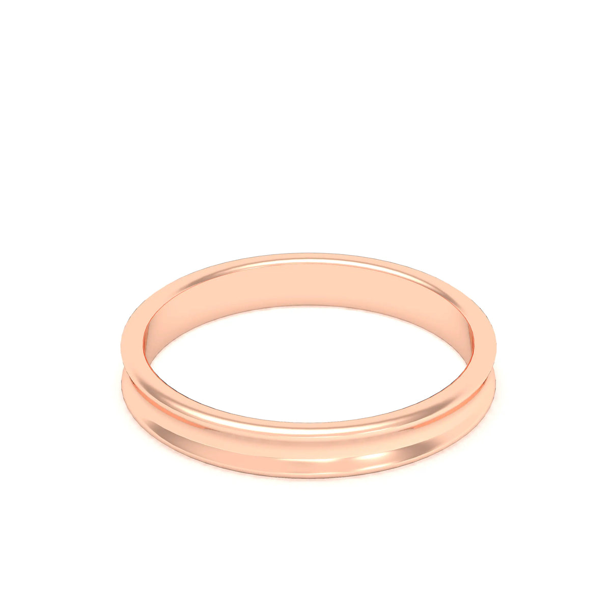 Alliance Iris en or rose 18 carats au profil concave