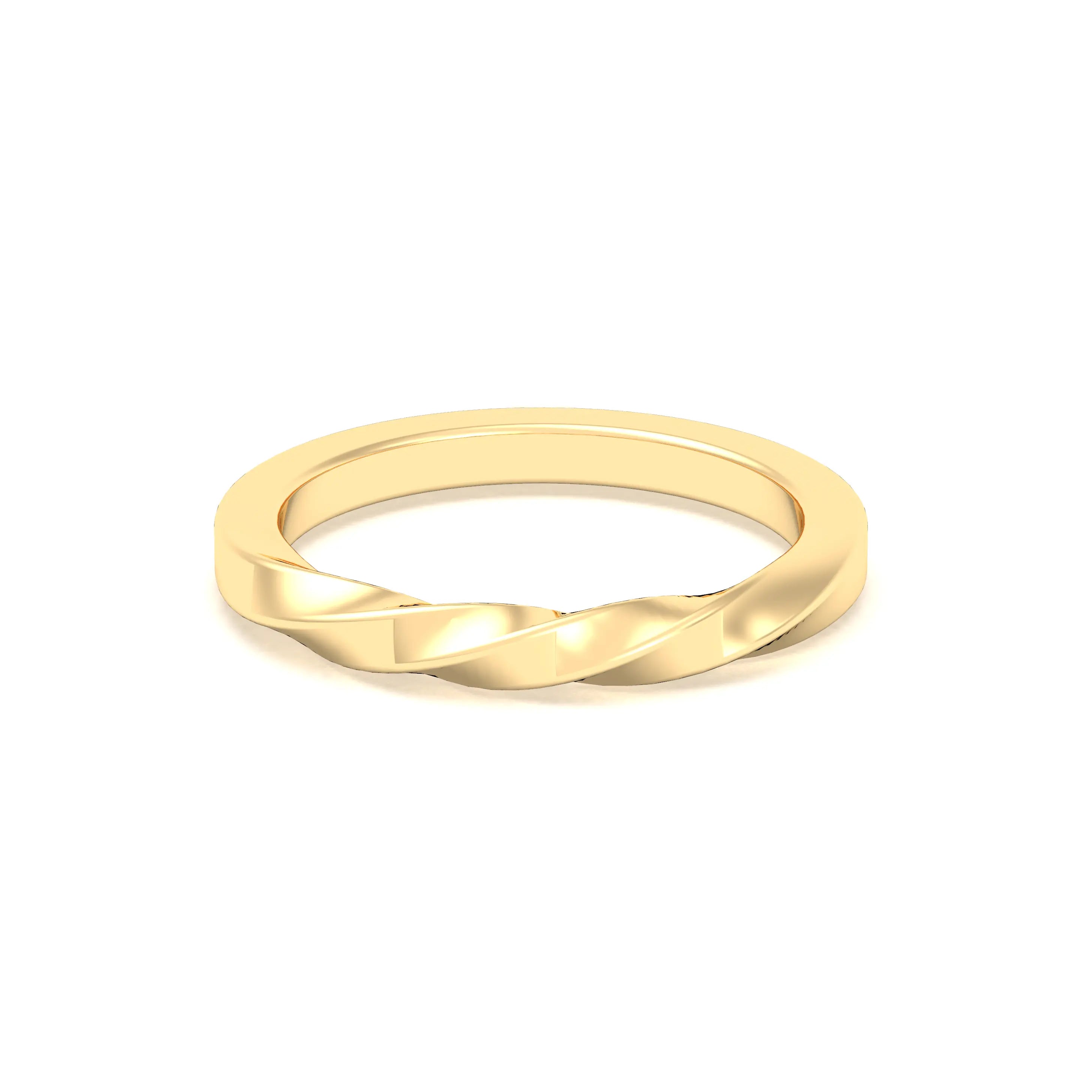 Alliance Katia demie-torsade en or 18 carats homme ou femme - Bajoia Or jaune