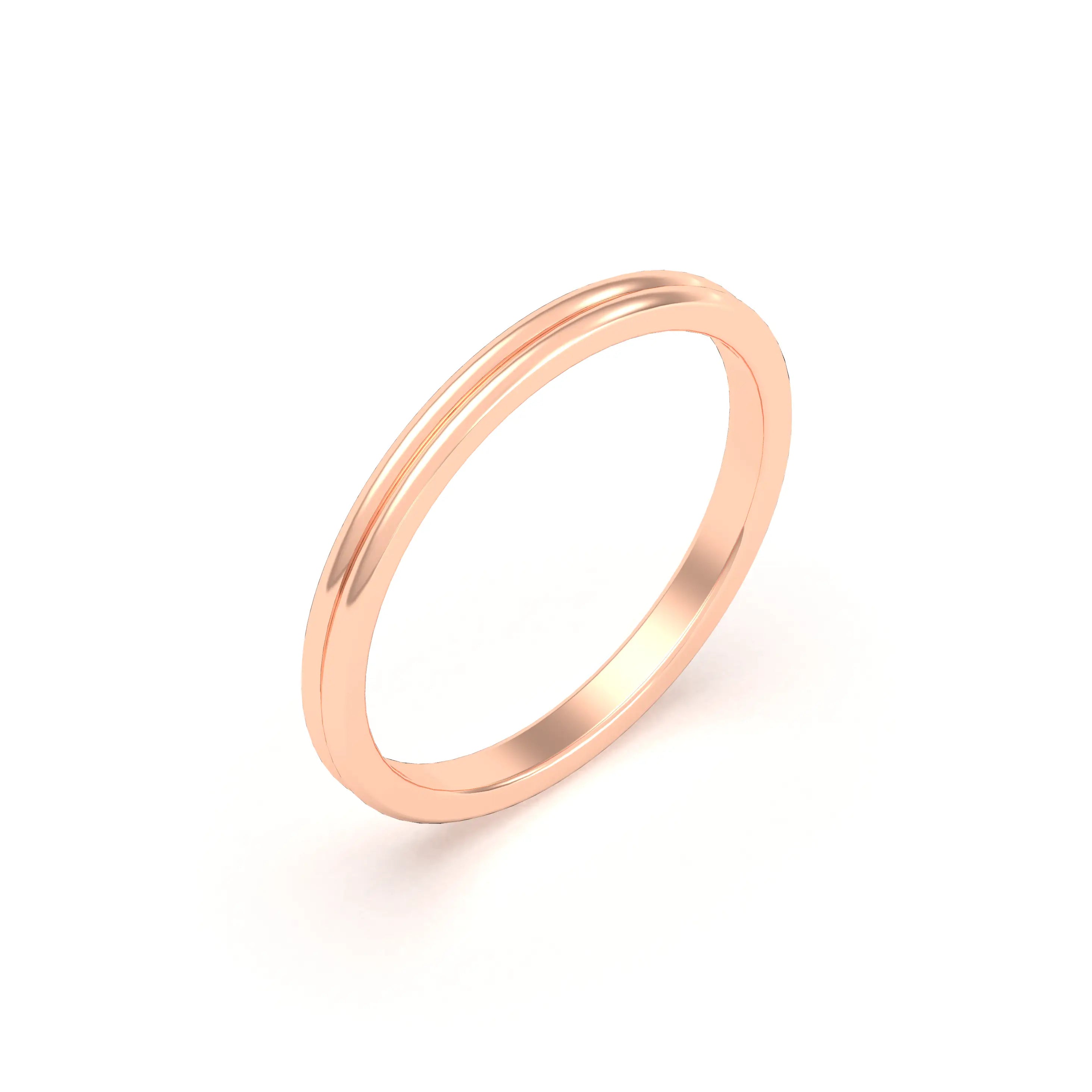 Alliance Unisson double rang en or rose 18 carats
