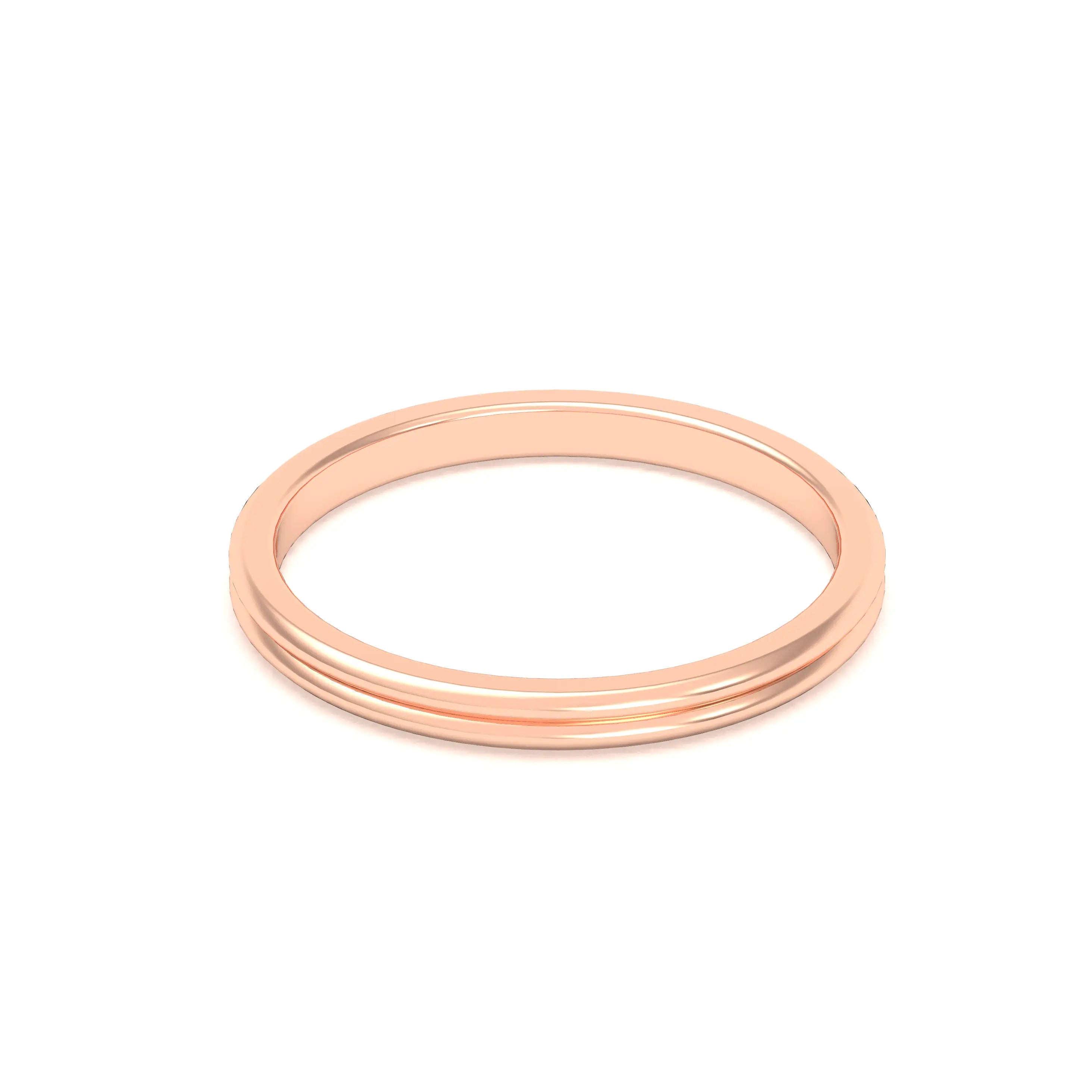 Alliance Unisson double rang en or rose 18 carats