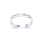Alliance Unisson double rang à texture centrale en or blanc 18 carats