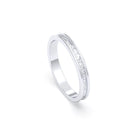 Alliance Unisson double rang à texture centrale en or blanc 18 carats