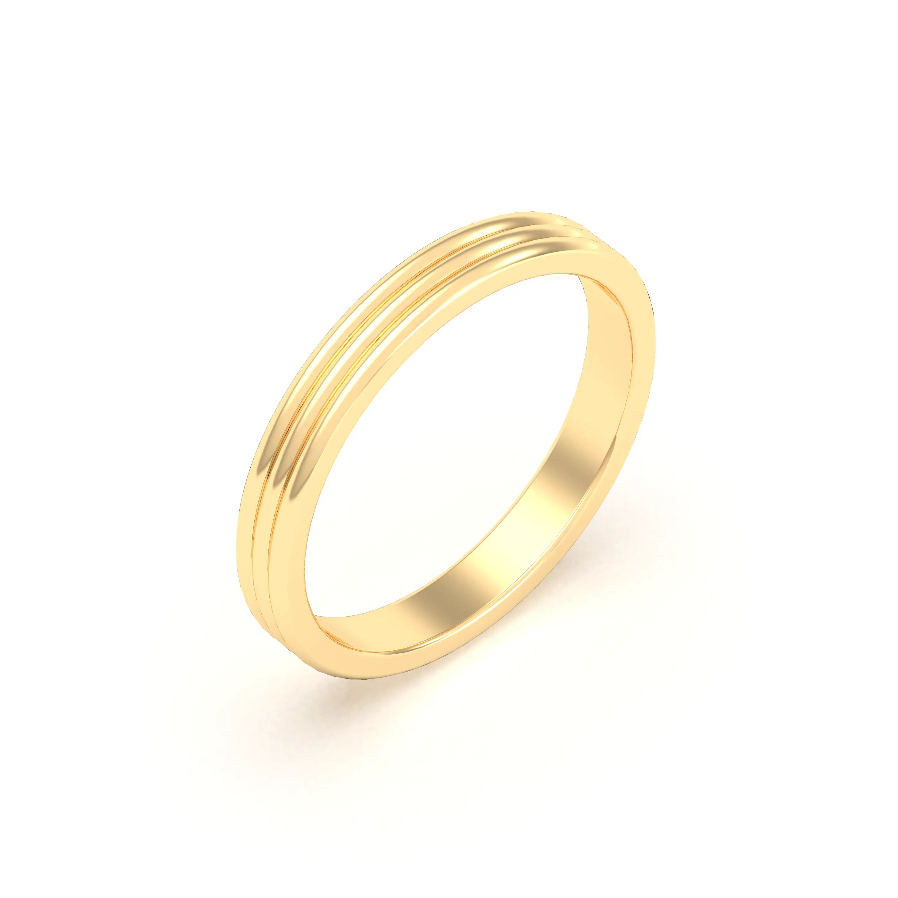 Alliance Unisson triple rang en or jaune 18 carats
