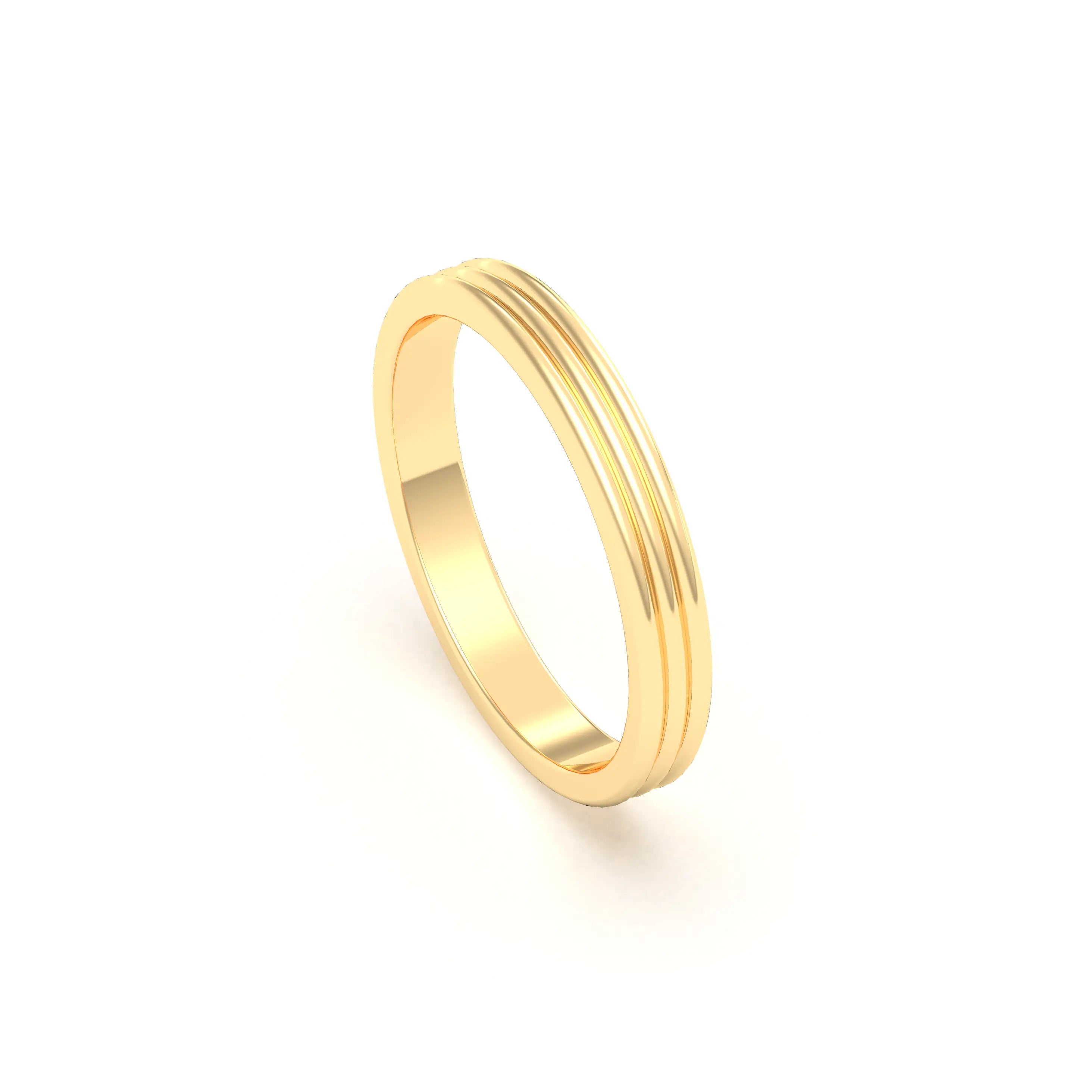 Alliance Unisson triple rang en or jaune 18 carats